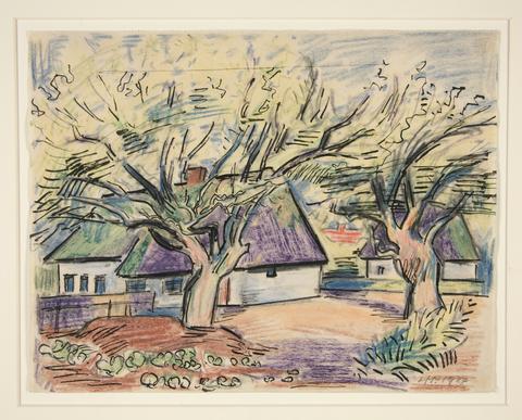 Max Pechstein, Sketch of a Village, 1927