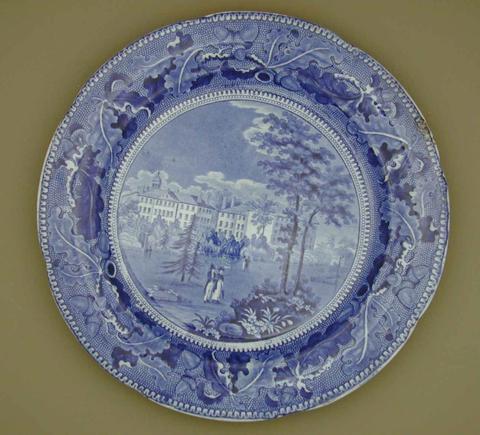 Ralph Stevenson and Williams, Plate with a view of Harvard College (Several Buildings), ca. 1824–ca. 1827