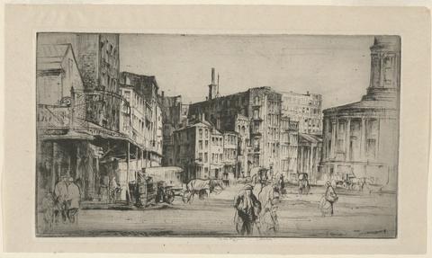 Earl Horter, The Old Square and Stock Exchange, ca. 1919
