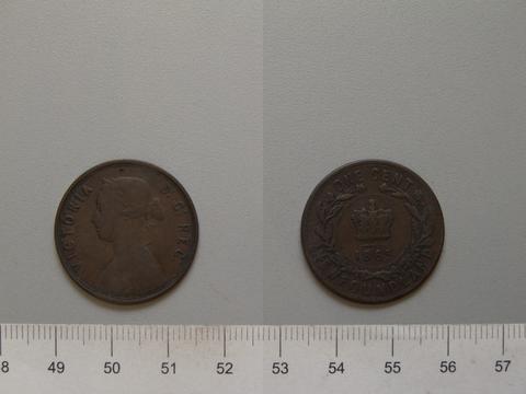 Victoria, Queen of Great Britain, 1 Cent from London with Victoria, Queen of Great Britain, 1865