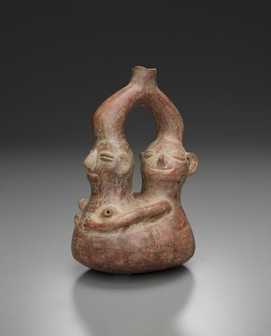 Unknown, Whistling Stirrup Vessel with Birth Scene, 200 B.C– A.D. 400
