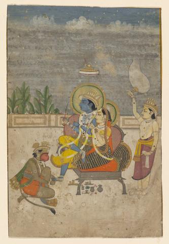 Unknown, The Hindu God Rama and Sita Attended by Lakshmana and the Monkey King Hanuman, 1750–1800