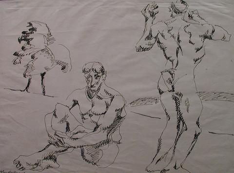 Henri Gaudier-Brzeska, Two Male Nudes, n.d.
