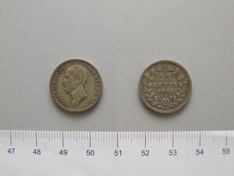William II, King of the Netherlands, 25 Cents of William II, King of the Netherlands from Utrecht, 1848