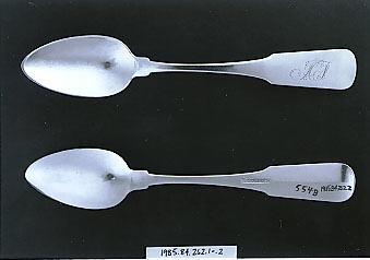 Andrew Hanford, Two dessert spoons, ca. 1825