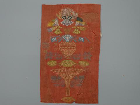 Unknown, Textile Fragment with Flowers in a Vase, 17th century