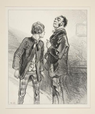 Paul Gavarni, Vous me conjuguerez vingt-cinq fois le verbe: Seringuer par la fenetre le perroquet..., 1853