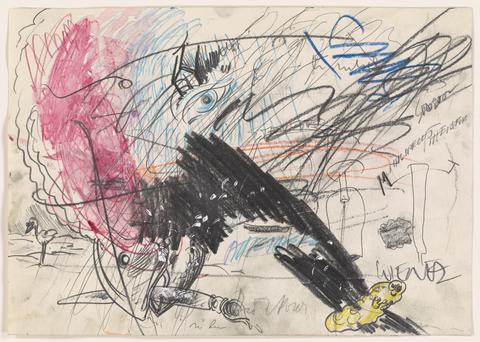 Christian Ludwig Attersee, O.T., January 1975 [Collaborative Drawing], 1975
