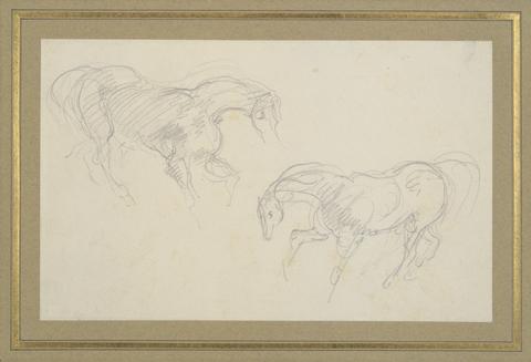 Eugène Delacroix, Studies of Two Horses, 19th century