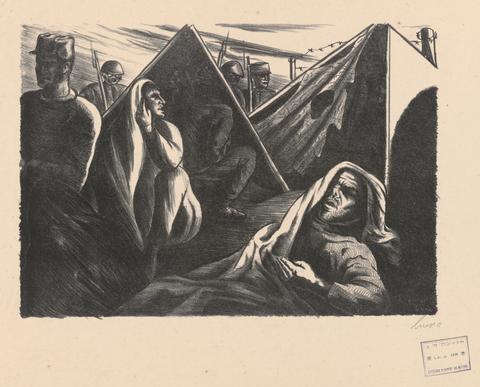 Antonio Rodríguez Luna, Refugiados españoles en un campo de concentración francés (Spanish Refugees in a French Concentration Camp), 1939