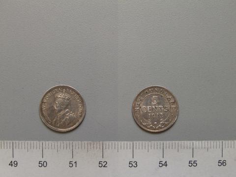 George V, King of Great Britain, Large Cent Token Depicting King George V from Newfoundland, 1912