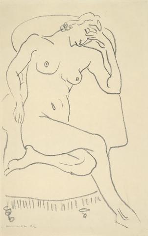 Henri Matisse, Nu assis dans un fauteuil, une jambe repliée (Nude sitting in a chair , one leg folded), 1922