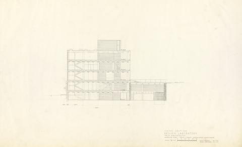 Office of Douglas Orr and Louis Kahn, Associated Architects, Cross-section of Design Laboratory, Yale University, September 25, 1951