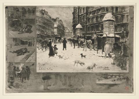Félix Hilaire Buhot, L'hiver à Paris (The Winter in Paris), 1879