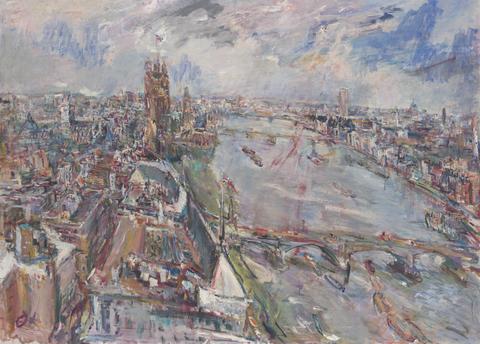 Oskar Kokoschka, View of the Thames from the Vicker's Building, Millbank, 1962