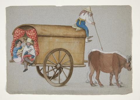 Pancho (Francisco) Fierro, "Prarie Schooner" Drawn by two oxen, ca. 1850