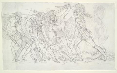 Anne-Louis Girodet de Roucy-Trioson, A Battle of Greeks and Trojans, ca. 1811