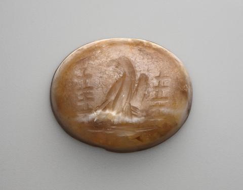 Carved Intaglio Gemstone with an Eagle between Two Standards, 1st–2nd century A.D.