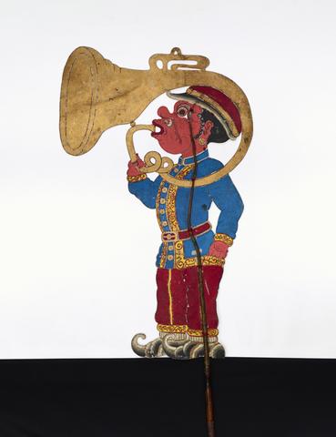 Ki Enthus Susmono, Shadow Puppet (Wayang Kulit) of a Sousaphone Player or Trompet 1, 1990