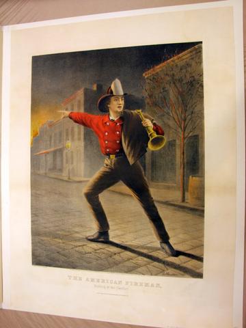Currier & Ives, The American Fireman / Rushing to the Conflict, 1858
