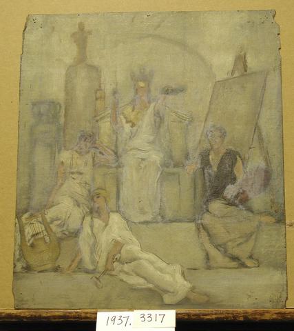 Edwin Austin Abbey, Compositional Study, for The Arts, ca. 1871–1911