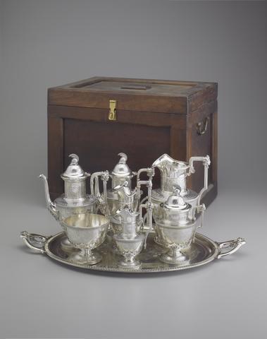 Tiffany and Company, "Etruscan" Tea Service with Wooden Box, ca. 1873