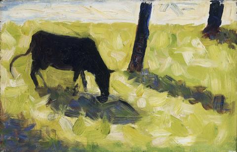 Georges Seurat, Black Cow in a Meadow, ca. 1881
