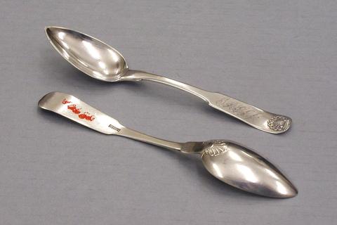 George R. Downing, Two teaspoons, ca. 1830