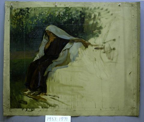Edwin Austin Abbey, Figure Study, possibly for The Grove of Academe, ca. 1908–1911