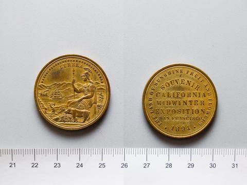 Unknown, Medal of Scene of Californian Bay, 1894