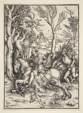 Albrecht Dürer, The Knight on Horseback and the Lansquenet, ca. 1496–97
