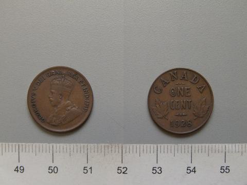 George V, King of Great Britain, 1 Cent from Ottawa with George V, King of Great Britain, 1928