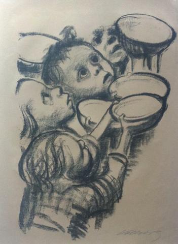 Käthe Kollwitz, Deutschlands kinder hungern! (Germany's Children Are Starving!), 1923, later printing