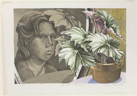 Sondra Freckelton, Self-Portrait with Begonia, 1973