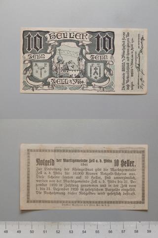 Zell an der Ybbs, 10 Heller from Zell an der Ybbs, Notgeld, 1920