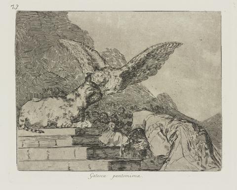 Francisco Goya, Gatesca pantomima. (Feline Pantomime.), pl. 73 from the series Los desastres de la guerra (The Disasters of War), ca. 1810–20, published 1863