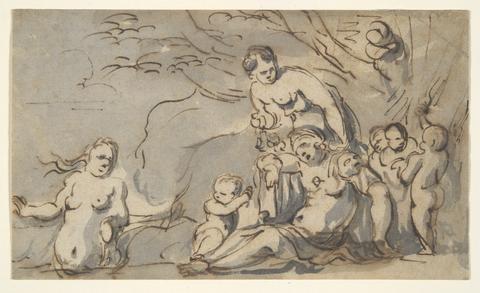Unknown, Study for the Abduction of Rinaldo [?], 17th century