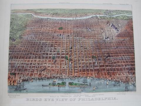 Currier & Ives, Bird's Eye View of Philadelphia, 1875