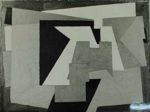 John Schiff, Photograph of Jacques Villon's "Color Perspective," ca. 1921, oil [Guggenheim Museum] -- from Katherine S. Dreier's private collection, 20th century