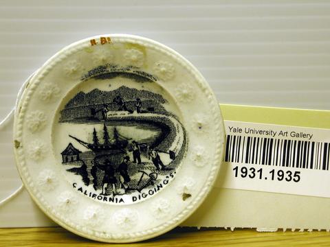 John Thomson & Sons, Cup Plate, "California Digging's", ca. 1855