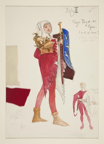 Edwin Austin Abbey, King's Page or Squire, costume sketch for Henry Irving's Planned Production of King Richard II, n.d.