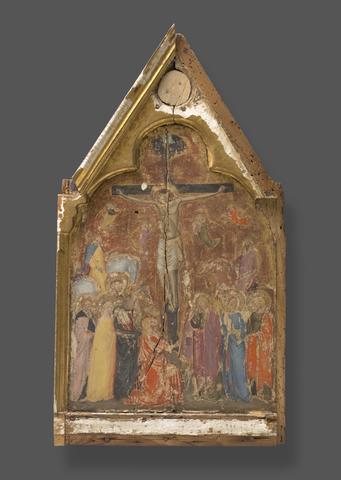 Florentine School ca. 1400, The Crucifixion with the Penitent Magdalen and Saints, ca. 1400