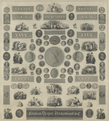 Fairman, Draper, Underwood & Co., Specimen Engraver's Sample Sheet, 1830