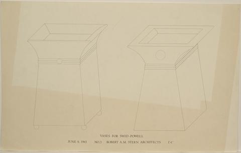 Robert A. M. Stern, Design for two vases, June 9, 1983