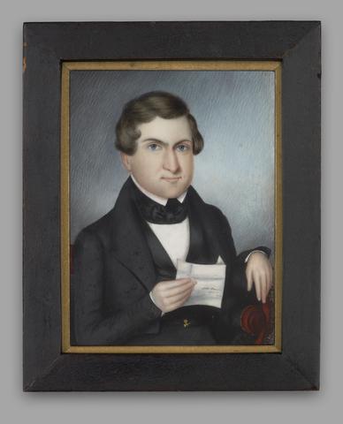 Aramenta Dianthe Vail, Gentleman Holding Letter, 1840