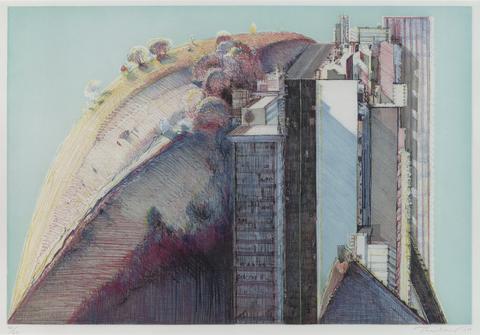 Wayne Thiebaud, Country/City, or Steep Street, 1988
