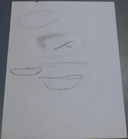 Robert H. Ramp, Drawing of Bowls, ca. 1960