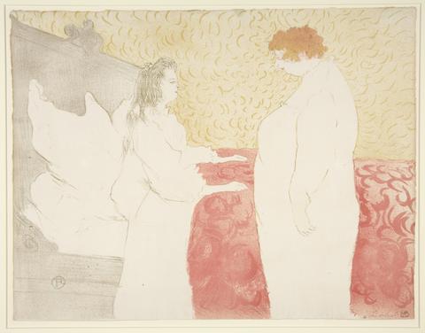 Henri de Toulouse-Lautrec, Femme au lit, profil, au petit lever (Woman in Bed, Profile, Getting Up), from the series Elles, 1896