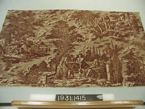 Marius Rollet, Length of printed cotton, "Romantic Scenes", ca. 1822