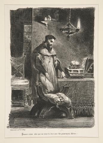 Eugène Delacroix, Faust dans son cabinet (Faust in His Study), ca. 1828